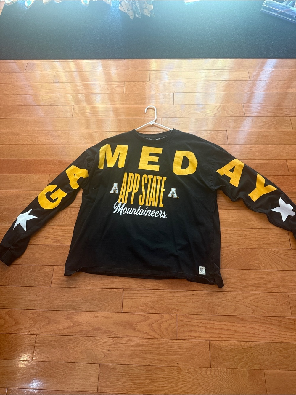 STATE Black Long Sleeve 'GAMEDAY' Tee with Gold Lettering